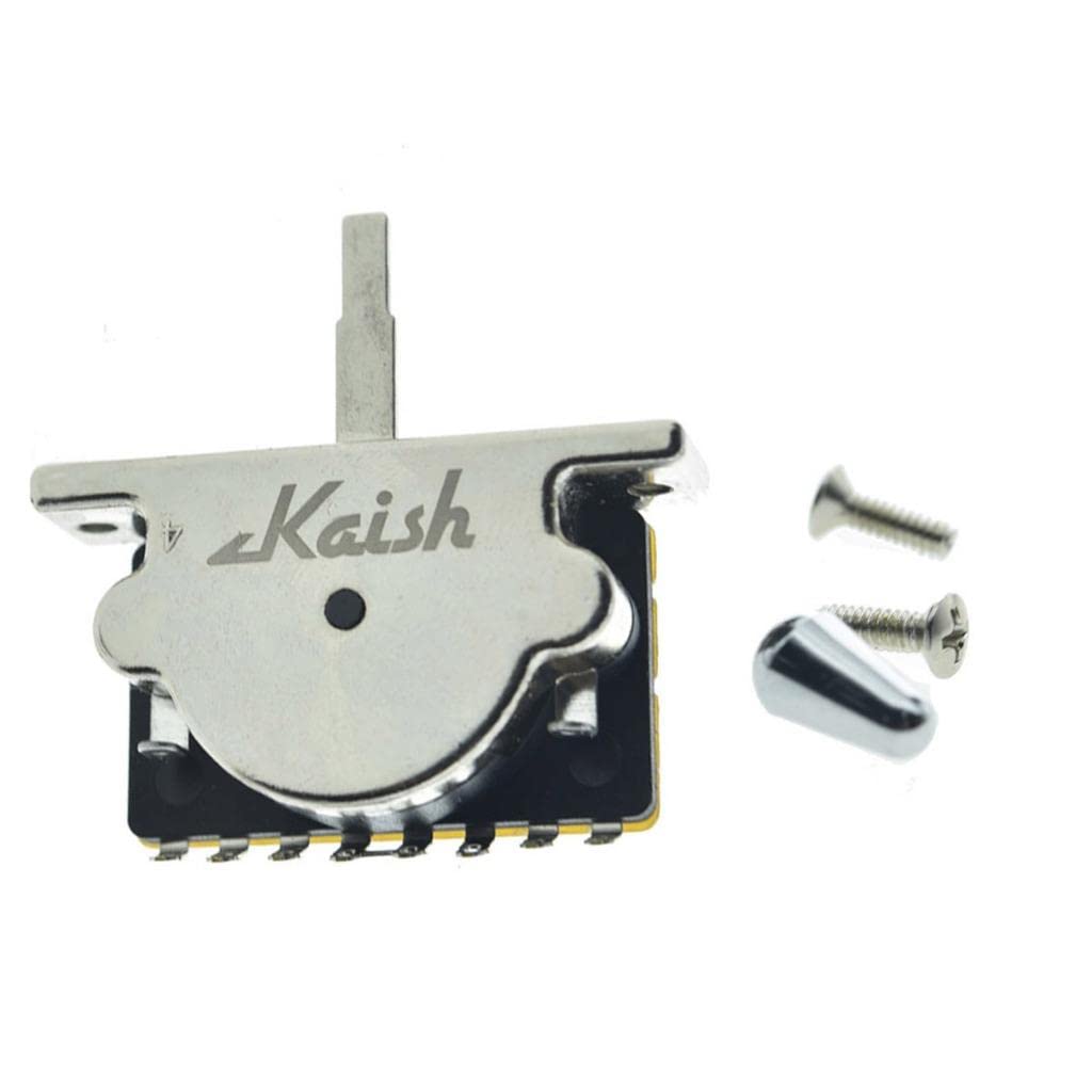 Heavy Duty 5 Way Guitar Pickup Lever Guitar Pickup Selector Switch for Strat Tele with Plastic Chrome Tip